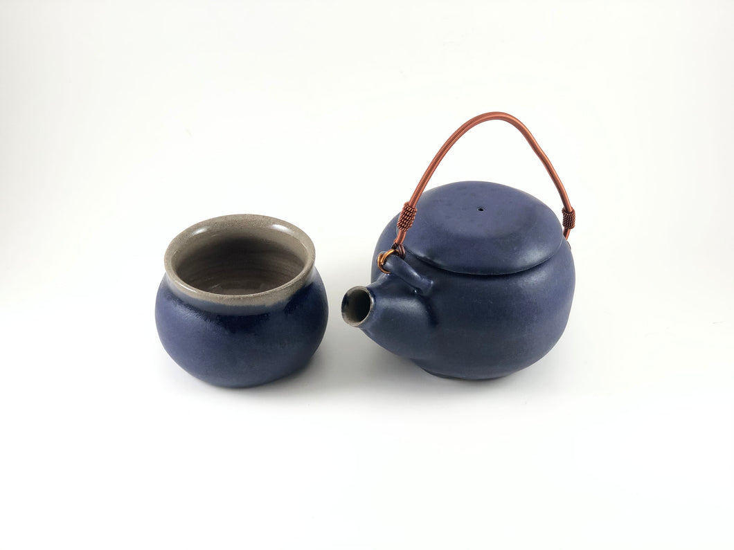 Purple blue teapot set